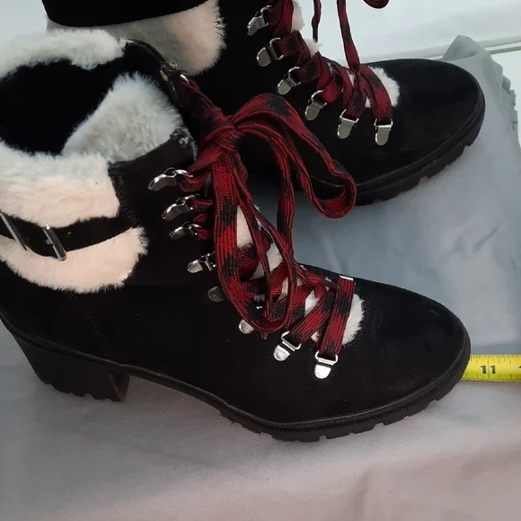 JellyPop Striking Black and Red Heeled Boots for Elegance - Women's Size 9M - Picture 13 of 15